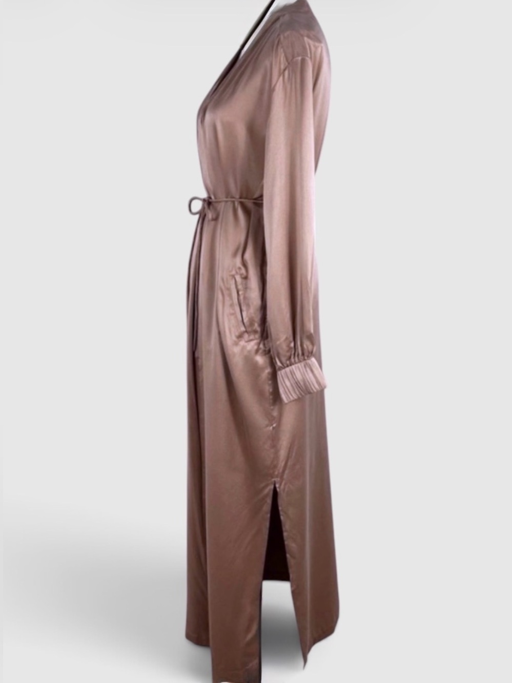 Lunya Washable Silk Long Robe Otium Tan XS/S NWOT - Picture 11 of 13